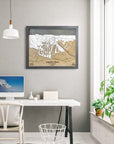 Arapahoe Basin, CO Ski Trail Map Artwork Slopes Mountain Art