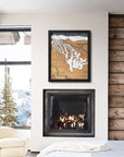 Aspen Mountain, CO Ski Trail Map Artwork Slopes Mountain Art