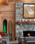 Aspen Mountain, CO Ski Trail Map Artwork Slopes Mountain Art