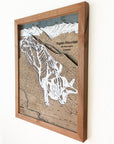Aspen Mountain, CO Ski Trail Map Artwork Slopes Mountain Art