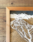 Aspen Mountain, CO Ski Trail Map Artwork Slopes Mountain Art