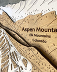 Aspen Mountain, CO Ski Trail Map Artwork Slopes Mountain Art