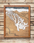 Aspen Mountain, CO Ski Trail Map Artwork Slopes Mountain Art 23" x 28" Natural