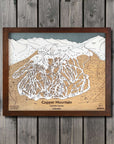 Copper Mountain, CO Ski Trail Map Artwork Slopes Mountain Art 23" x 28" Rustic Kona