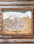 Copper Mountain, CO Ski Trail Map Artwork Slopes Mountain Art 23" x 28" Natural