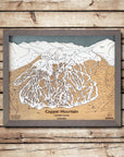 Copper Mountain, CO Ski Trail Map Artwork Slopes Mountain Art 23" x 28" Storm Grey