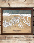 Eldora Mountain, CO Ski Trail Map Artwork Slopes Mountain Art 23" x 28" Rustic Kona