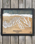 Eldora Mountain, CO Ski Trail Map Artwork Slopes Mountain Art 23" x 28" Matte Black