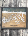 Eldora Mountain, CO Ski Trail Map Artwork Slopes Mountain Art 23" x 28" Midnight Grey