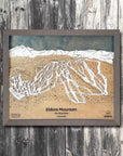 Eldora Mountain, CO Ski Trail Map Artwork Slopes Mountain Art 23" x 28" Storm Grey