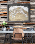 Heavenly Mountain CA/NV, Ski Trail Map Artwork Slopes Mountain Art