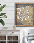 Homewood Mountain, CA Ski Trail Map Artwork Slopes Mountain Art