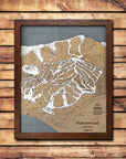 Homewood Mountain, CA Ski Trail Map Artwork Slopes Mountain Art 23" x 28" Rustic Kona