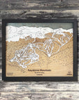 Keystone Mountain, CO Ski Trail Map Artwork Slopes Mountain Art 23" x 28" Matte Black