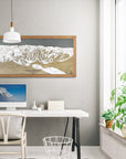 Kirkwood Mountain, CA Ski Trail Map Artwork Slopes Mountain Art 23″ x 48″ Natural