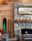 Kirkwood Mountain, CA Ski Trail Map Artwork Slopes Mountain Art 23″ x 48″ Rustic Kona