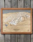 Mount Snow, VT Ski Trail Map Artwork Slopes Mountain Art 23" x 28" Natural