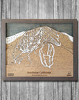 Northstar California Ski Trail Map Artwork Slopes Mountain Art 23" x 28" Storm Grey