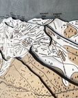Palisades Tahoe, CA Ski Trail Map Artwork Slopes Mountain Art