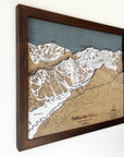 Palisades Tahoe, CA Ski Trail Map Artwork Slopes Mountain Art