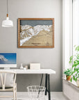 Palisades Tahoe, CA Ski Trail Map Artwork Slopes Mountain Art 23" x 28" Natural