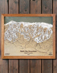 Park City Mountain, UT Ski Trail Map Artwork Slopes Mountain Art 23" x 28" Natural