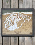 Snow Summit, CA Ski Trail Map Artwork Slopes Mountain Art 23" x 28" Midnight Grey