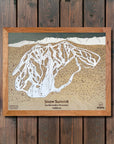 Snow Summit, CA Ski Trail Map Artwork Slopes Mountain Art 23" x 28" Natural
