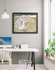 Snow Summit, CA Ski Trail Map Artwork Slopes Mountain Art
