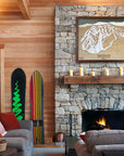 Snow Summit, CA Ski Trail Map Artwork Slopes Mountain Art