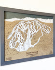 Snow Summit, CA Ski Trail Map Artwork Slopes Mountain Art