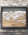 Sugar Bowl, CA Ski Trail Map Artwork Slopes Mountain Art 23" x 28" Midnight Grey