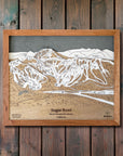 Sugar Bowl, CA Ski Trail Map Artwork Slopes Mountain Art 23" x 28" Natural