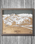 Sugar Bowl, CA Ski Trail Map Artwork Slopes Mountain Art 23" x 28" Storm Grey