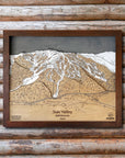 Sun Valley, ID Ski Trail Map Artwork Slopes Mountain Art