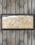 Sunday River, ME Ski Trail Map Artwork Slopes Mountain Art 23" x 48" Midnight Grey