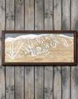 Sunday River, ME Ski Trail Map Artwork Slopes Mountain Art 23" x 48" Rustic Kona