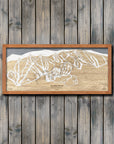 Sunday River, ME Ski Trail Map Artwork Slopes Mountain Art 23" x 48" Natural