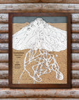 Timberline, OR Ski Trail Map Artwork Slopes Mountain Art 23" x 28" Rustic Kona