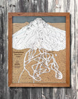 Timberline, OR Ski Trail Map Artwork Slopes Mountain Art 23" x 28" Natural