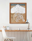 Timberline, OR Ski Trail Map Artwork Slopes Mountain Art
