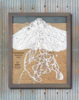 Timberline, OR Ski Trail Map Artwork Slopes Mountain Art 23" x 28" Storm Grey