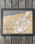 Waterville Valley, NH Ski Trail Map Artwork Slopes Mountain Art 23" x 28" Midnight Grey
