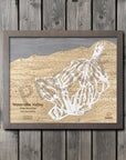 Waterville Valley, NH Ski Trail Map Artwork Slopes Mountain Art 23" x 28" Storm Grey