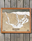 Bear Mountain, CA Ski Trail Map Artwork Slopes Mountain Art 23" x 28" Natural