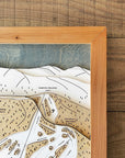 Bear Mountain, CA Ski Trail Map Artwork Slopes Mountain Art