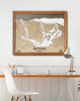 Bear Mountain, CA Ski Trail Map Artwork Slopes Mountain Art