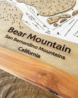 Bear Mountain, CA Ski Trail Map Artwork Slopes Mountain Art