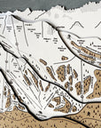 Mammoth Mountain, CA Ski Trail Map Artwork Slopes Mountain Art