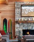 Mammoth Mountain, CA Ski Trail Map Artwork Slopes Mountain Art 23" x 28" Rustic Kona